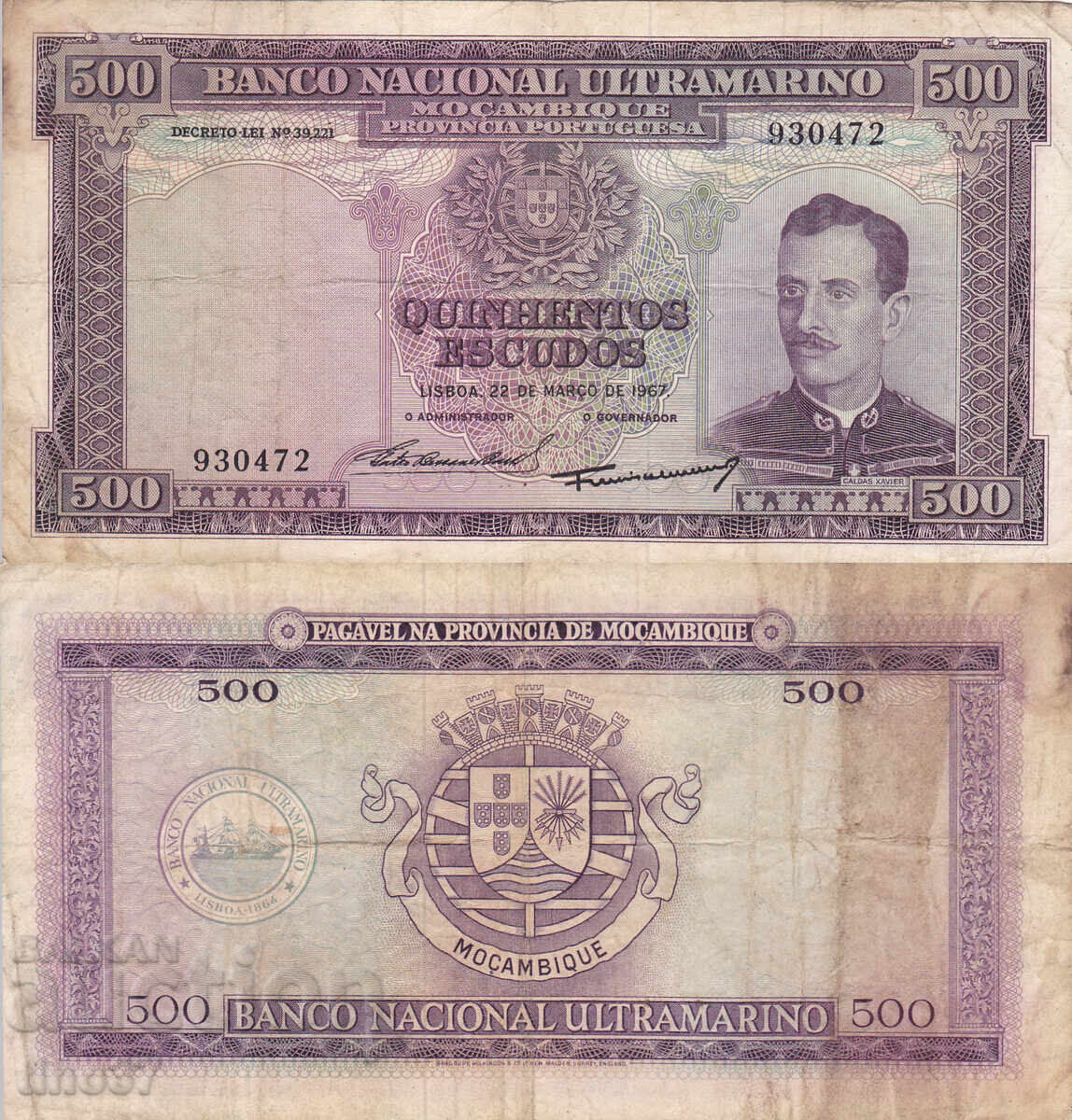 tino37 - MOZAMBIQUE - /PORTUGUESE/ - 500 ESCUDOS - 1967