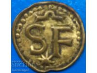 Spania, Catalonia 1 Felopa SF+Stea 14mm Tin - rar