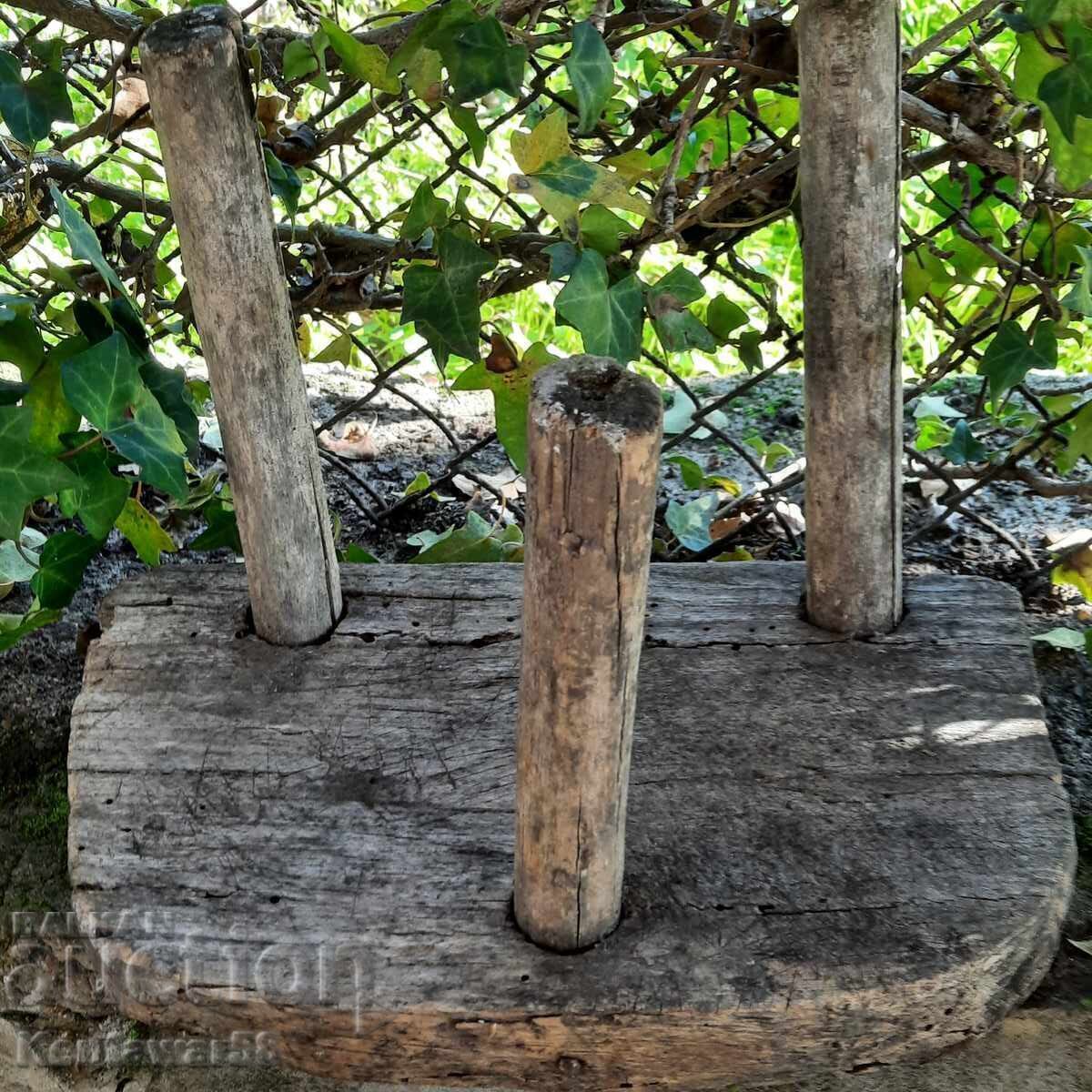 Auction Antique three-legged stool, chair Auction Antique three-legged stool, chair