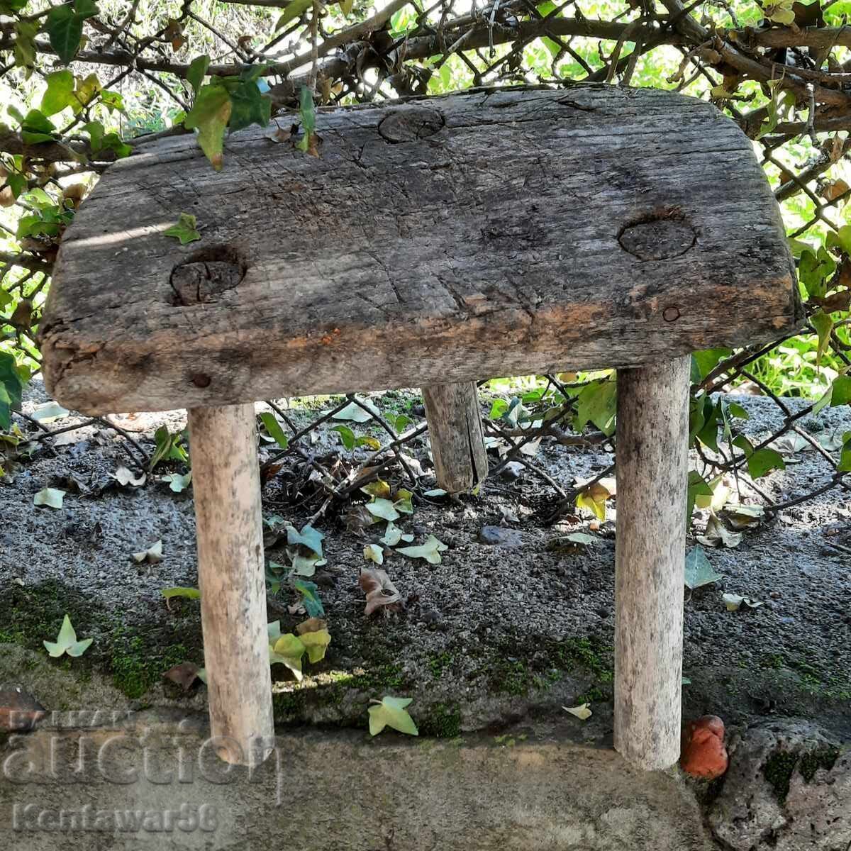 Antique three-legged stool, chair Antique three-legged stool, chair