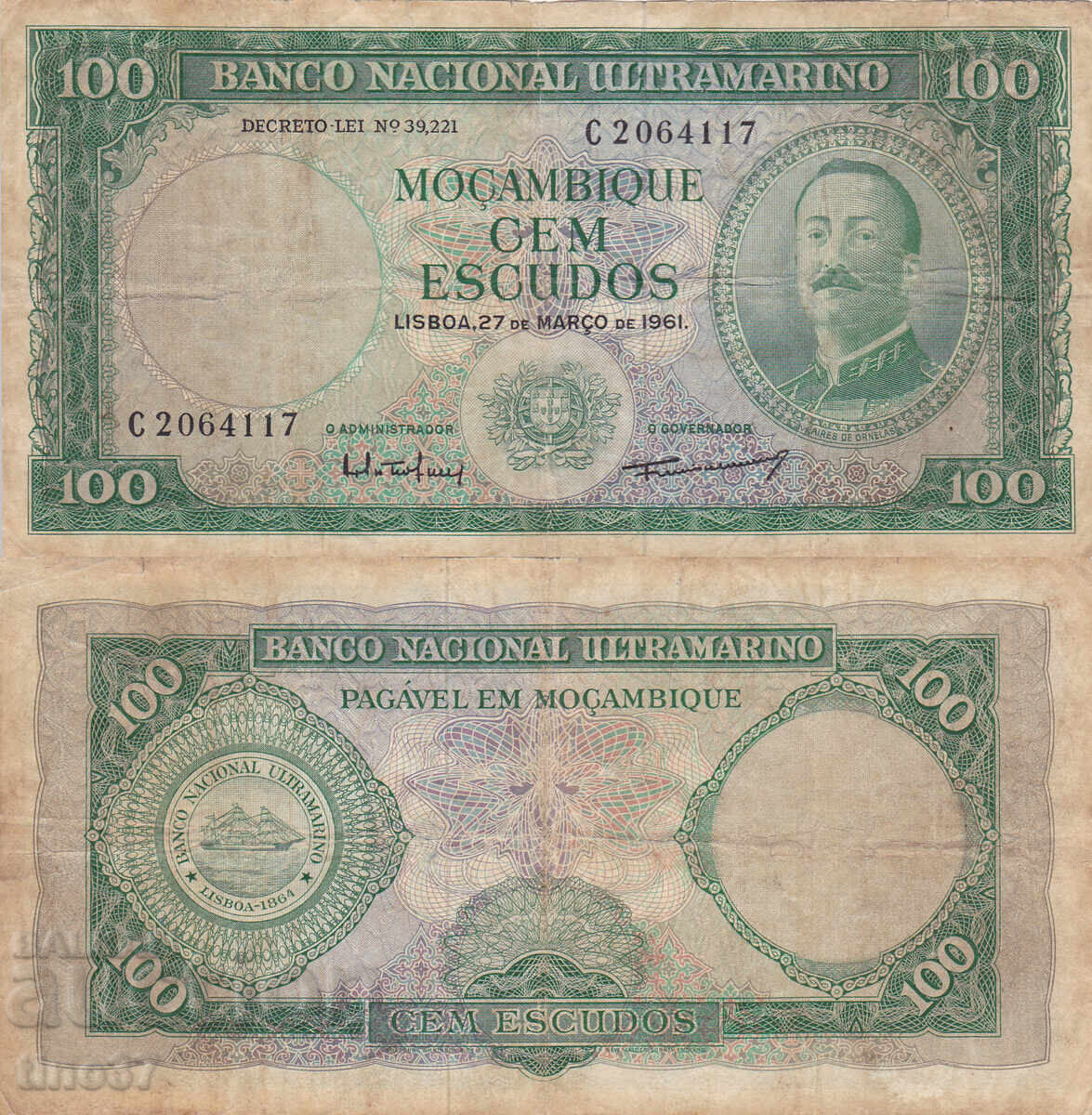 tino37 - MOZAMBIQUE - /PORTUGUESE/ - 100 ESCUDOS - 1961