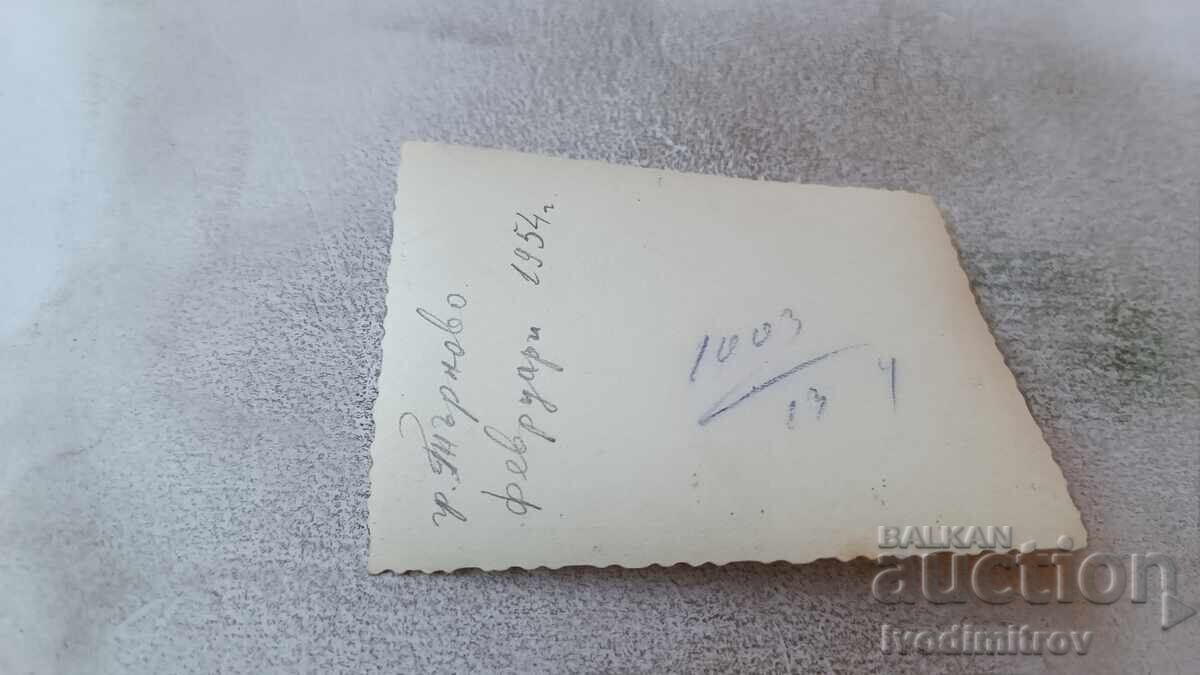 Photograph Haskovo Men and women in front of the monument in winter 1954 with price 1.75 BGN | € 0.89