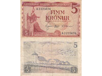 tino37- ΙΣΛΑΝΔΙΑ - 5 ΚΡΟΝΕΣ - 1957 - F+