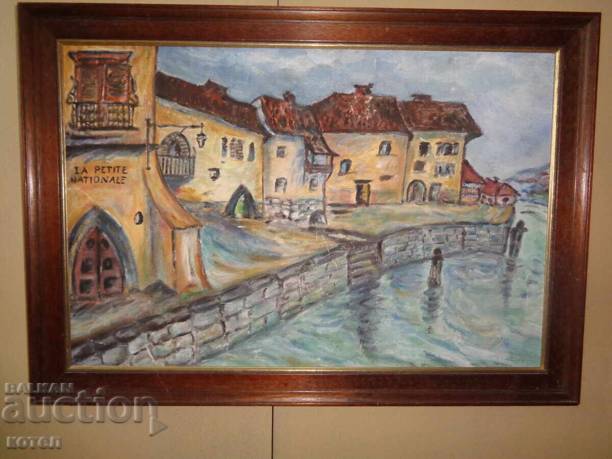 Δημοπρασία Πωλείται ελαιογραφία με τίτλο "LA PETITE NATIONALE"