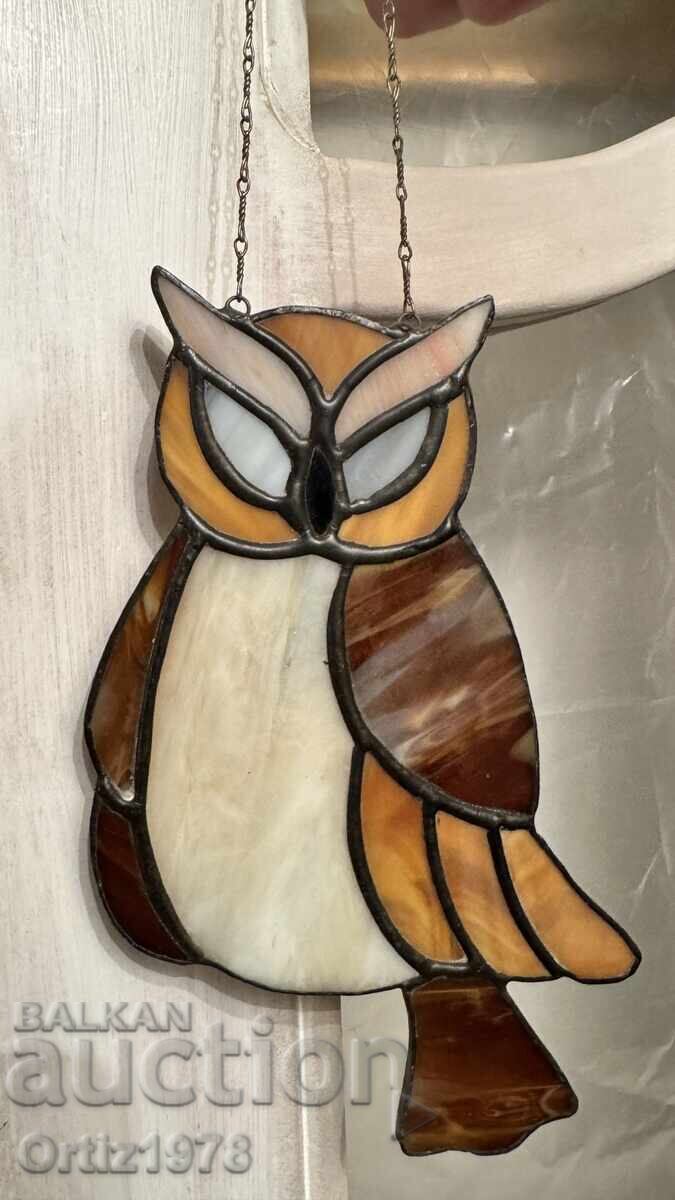 Аукцион Винтидж, ръчно изработен бухал, техника витраж.