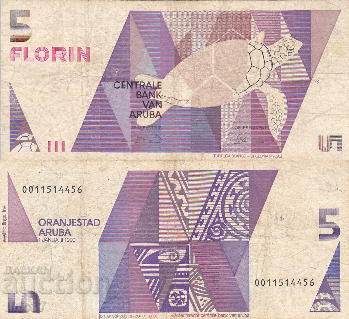 tino37 - ARUBA - 5 FLORIN - 1990 - F+ tino37 - ARUBA - 5 FLORIN - 1990 - F+