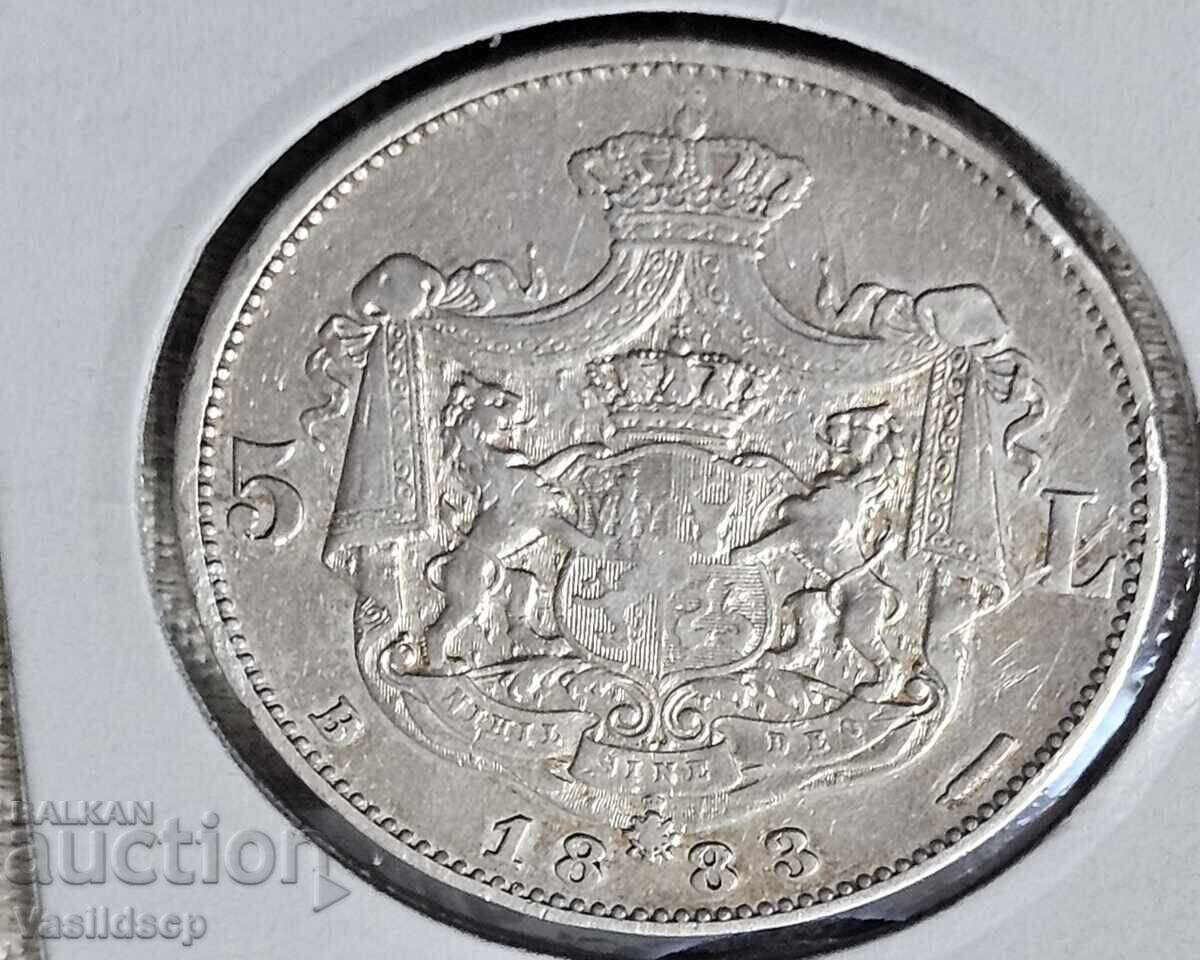 Δημοπρασία 5 λέι 1883 unc Δημοπρασία 5 λέι 1883 unc