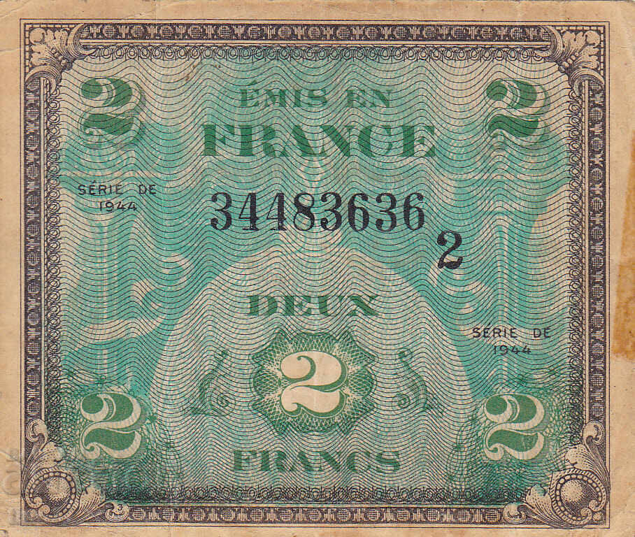 tino37- FRANTA - 2 FRANC /CERTIFICAT MILITAR/ - 1944 - F cu preț € 4.00 | 7.82 BGN