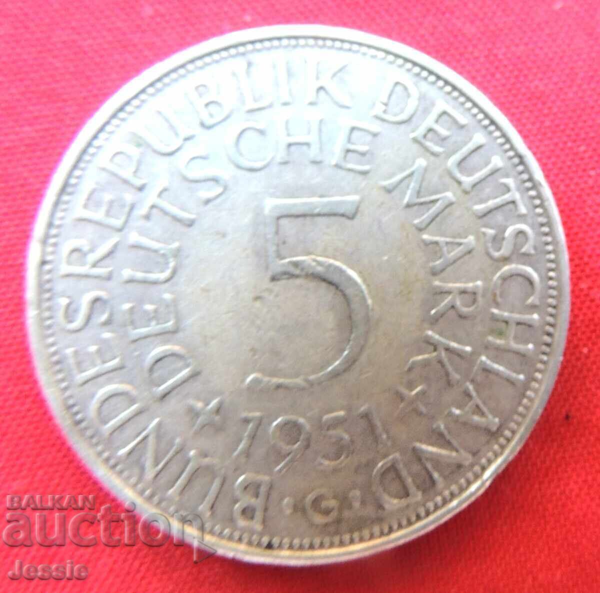 5 Marci 1951 G Germania Argint