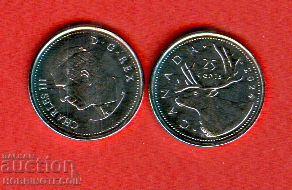 ΚΑΝΑΔΑΣ CANADA 25 ΣΕΝΤ ΕΚΔΟΣΗ 2025 - ΒΑΣΙΛΙΑΣ ΚΑΡΟΛΟΣ - UNC