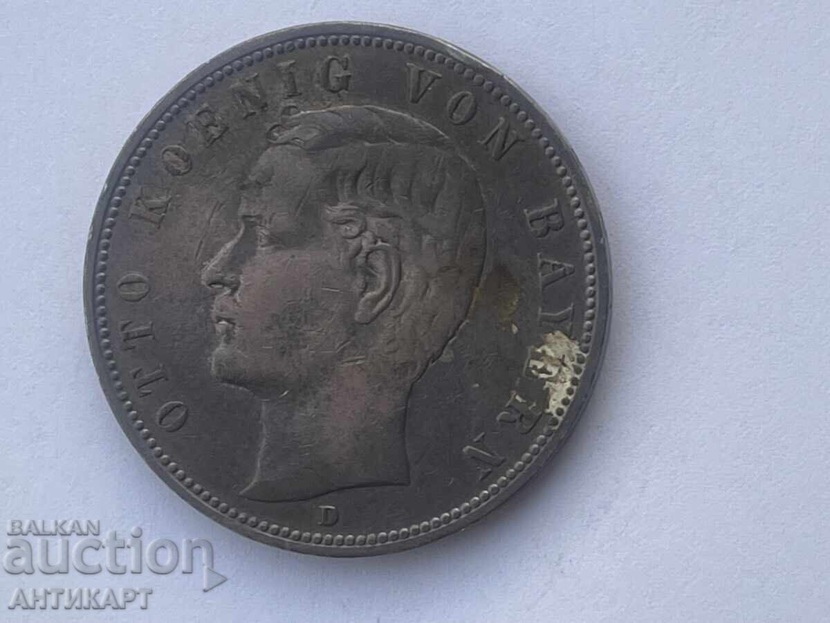 Licitație Germania monedă de argint 5 mărci 1903 Otto Bavaria oxidată Licitație Germania monedă de argint 5 mărci 1903 Otto Bavaria oxidată