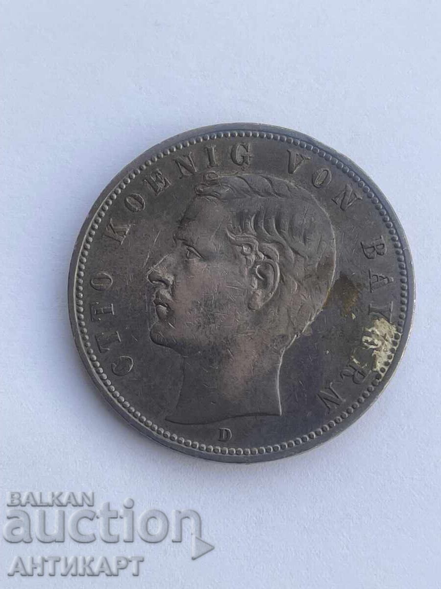 Germania monedă de argint 5 mărci 1903 Otto Bavaria oxidată Germania monedă de argint 5 mărci 1903 Otto Bavaria oxidată
