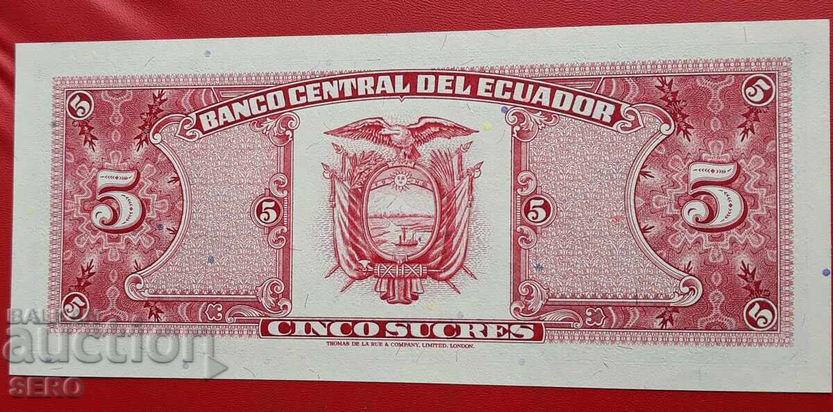 Banknote - Ecuador - 5 Sucre 1988 with price 8.00 BGN | € 4.09