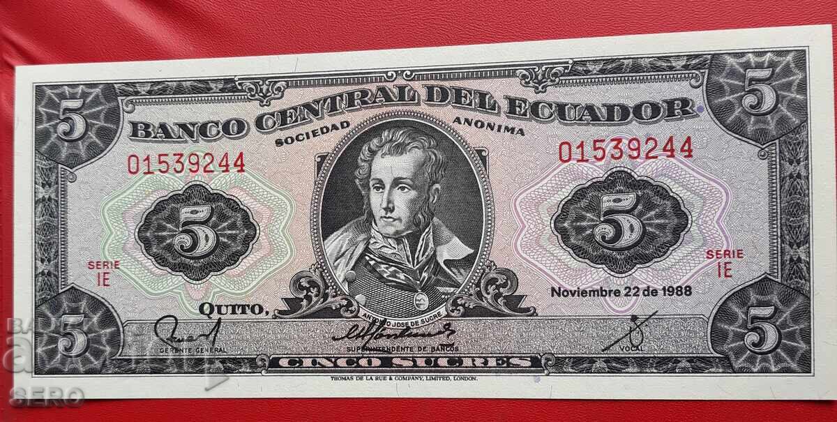 Banknote - Ecuador - 5 Sucre 1988