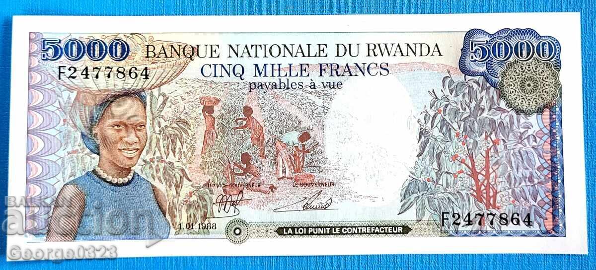 Ρουάντα 1988 5000 Φράγκα UNC Νέα