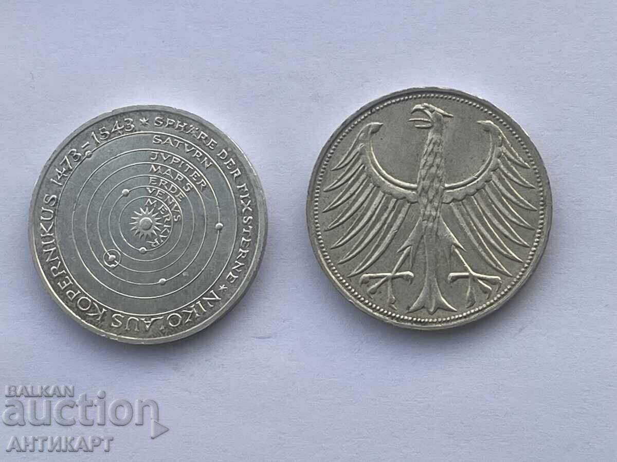 Germany 2 silver coins 5 marks 1973 Copernicus and others with price 39.00 BGN | € 19.94 Germany 2 silver coins 5 marks 1973 Copernicus and others with price 39.00 BGN | € 19.94