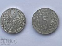 Germany 2 silver coins 5 marks 1973 Copernicus and others