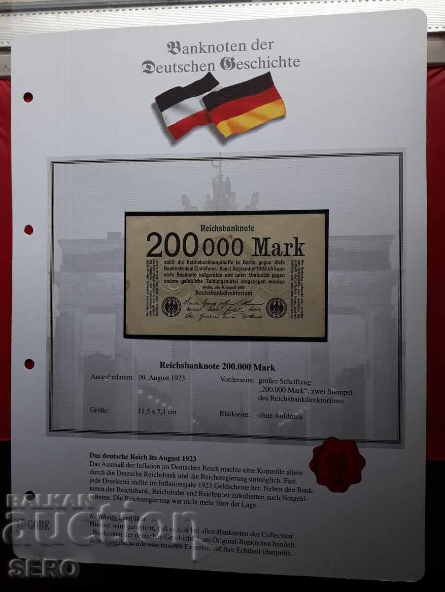 Banknote - Germany - 200,000 Mark 1923 Banknote - Germany - 200,000 Mark 1923