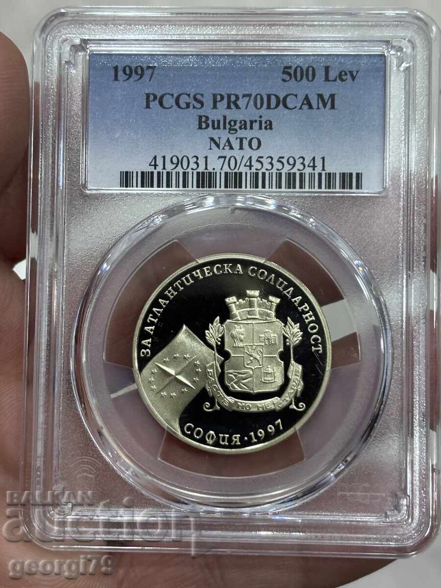 500 leva 1997 PCGS PR 70 DCAM ΝΑΤΟ με τιμή 160.00 BGN | € 81.81 500 leva 1997 PCGS PR 70 DCAM ΝΑΤΟ με τιμή 160.00 BGN | € 81.81