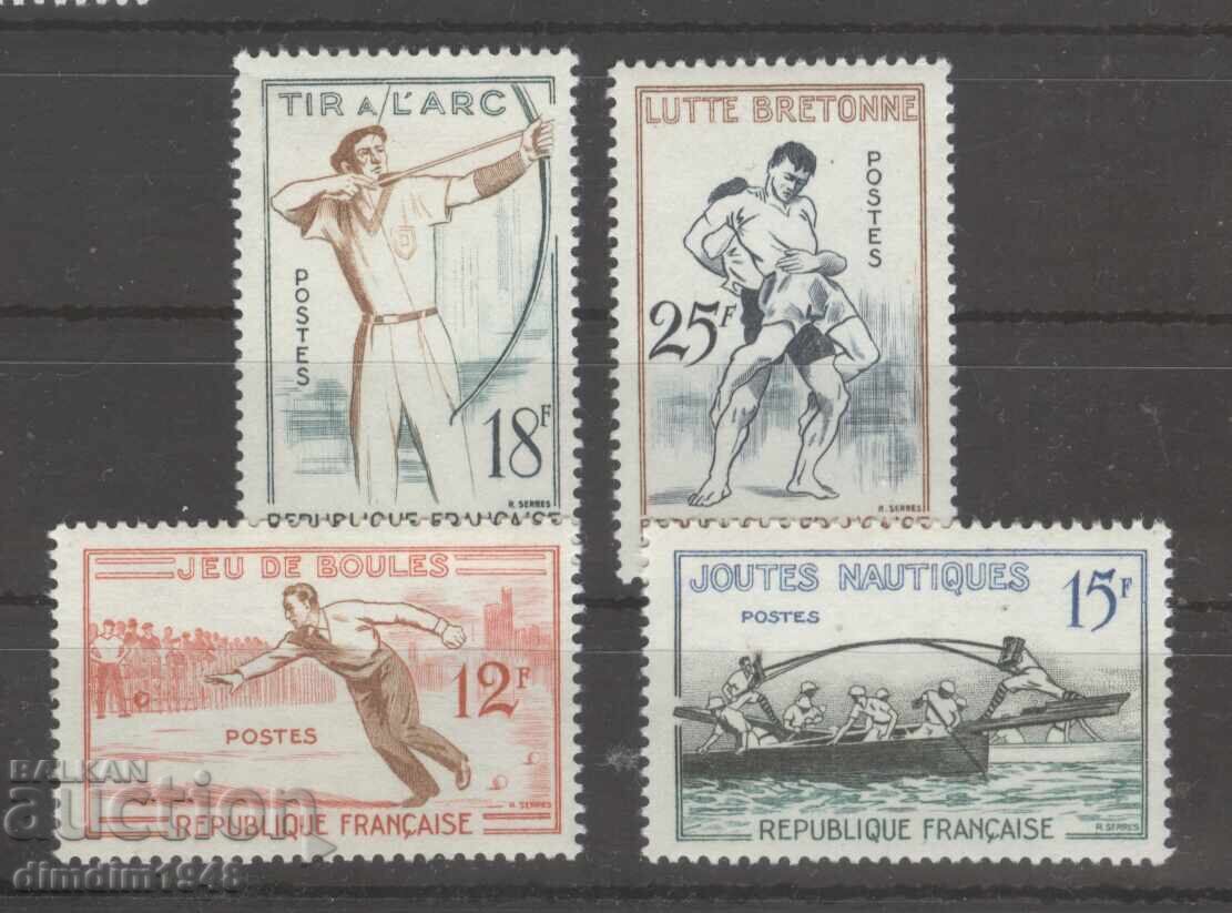 Franța 1958 - Serie sportivă completă, curată cu clei original