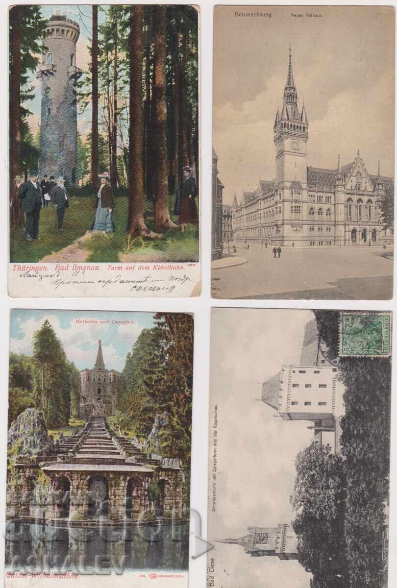 Γερμανία - 1900-10 4 τεμάχια ταχυδρομημένα Γερμανία - 1900-10 4 τεμάχια ταχυδρομημένα