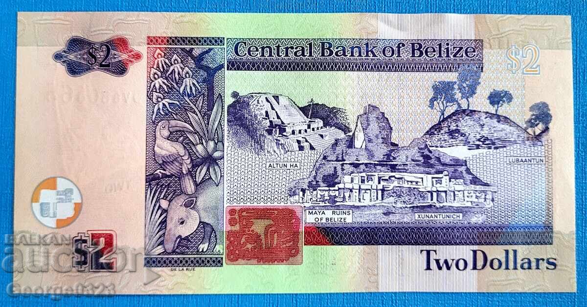 Belize 2021 2 Dollars UNC New with price 9.99 BGN | € 5.11