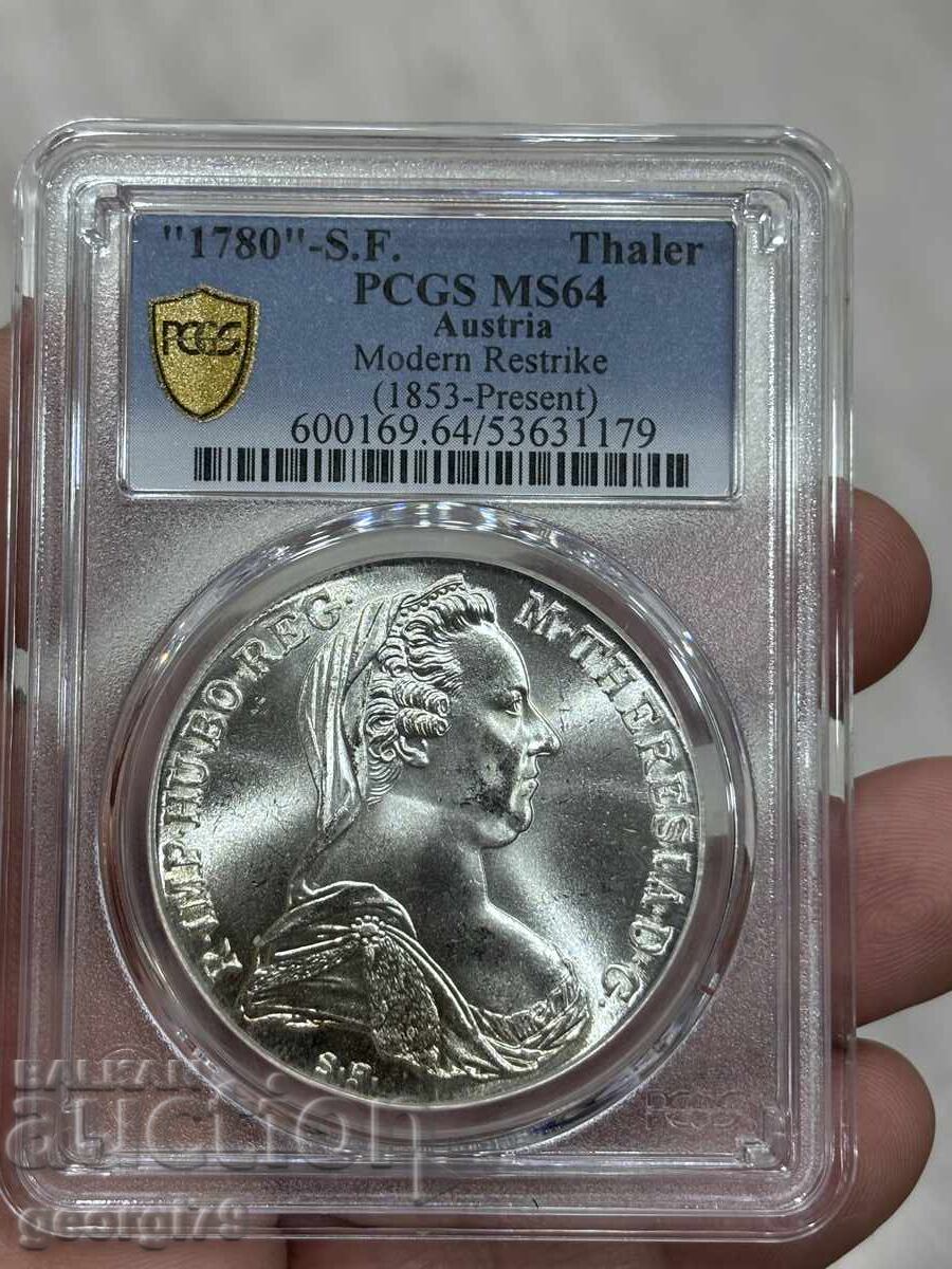 1 Τάληρο Μαρία Θηρεσία 1780 PCGS MS 64 ρεστάικ 1 Τάληρο Μαρία Θηρεσία 1780 PCGS MS 64 ρεστάικ