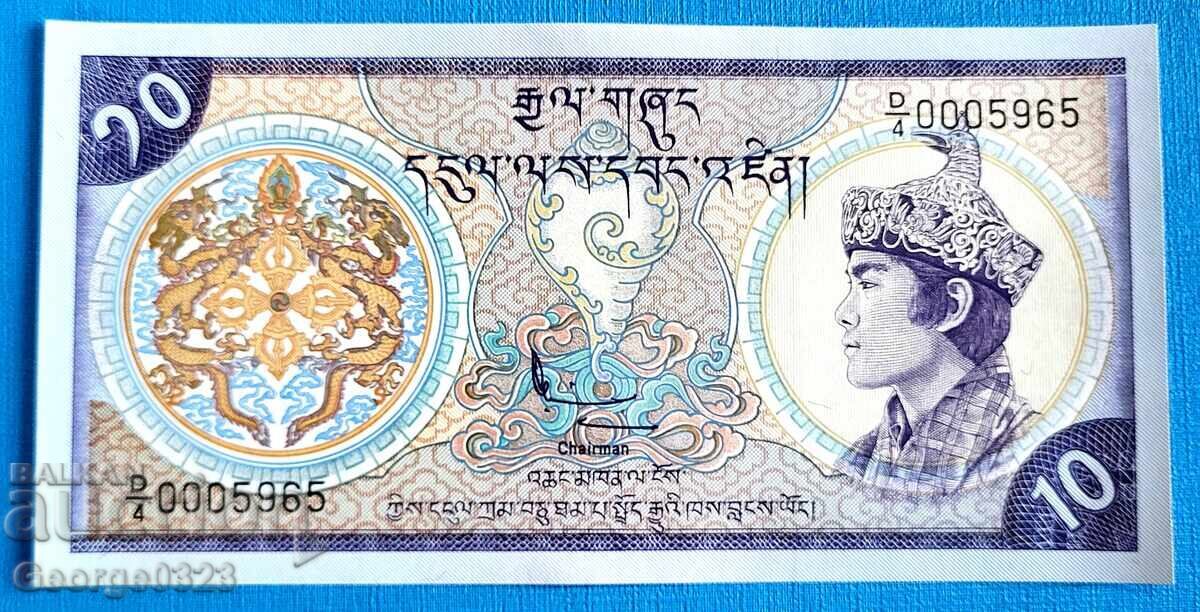 Бутан 1986 10 Нгултрум UNC Нова
