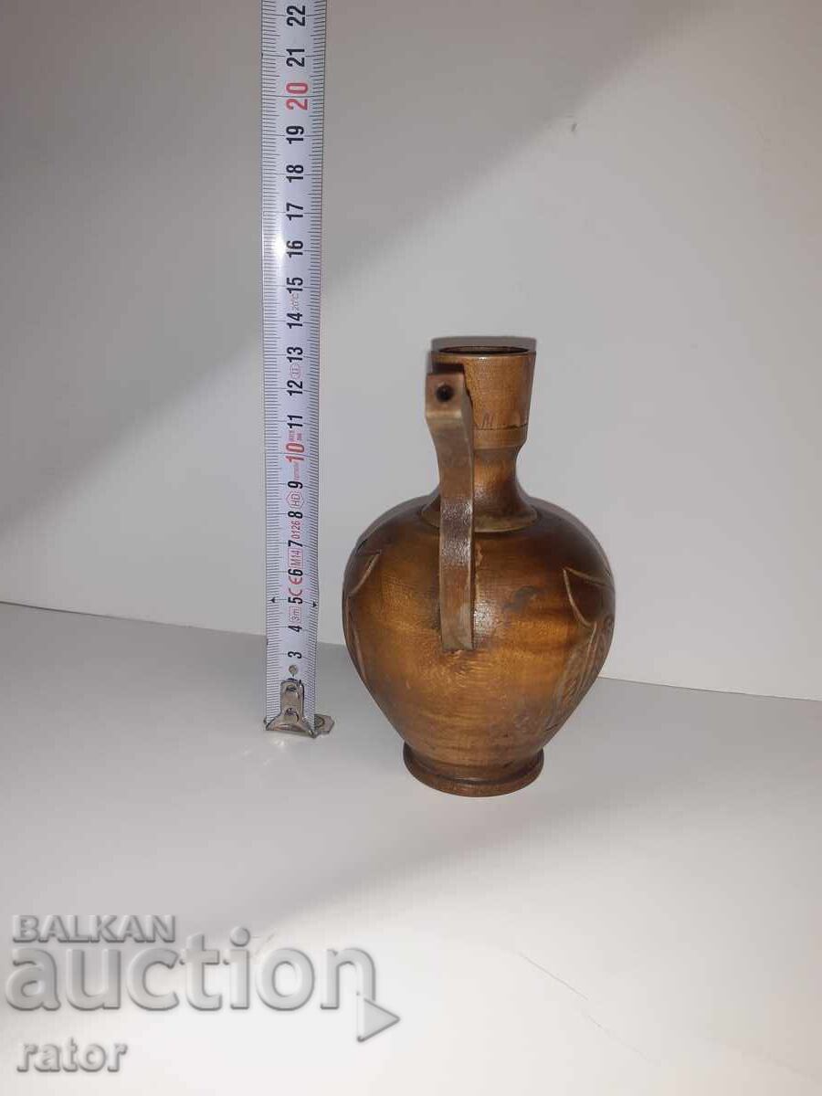 Livrarea Figură veche din lemn, figurină - ulcior