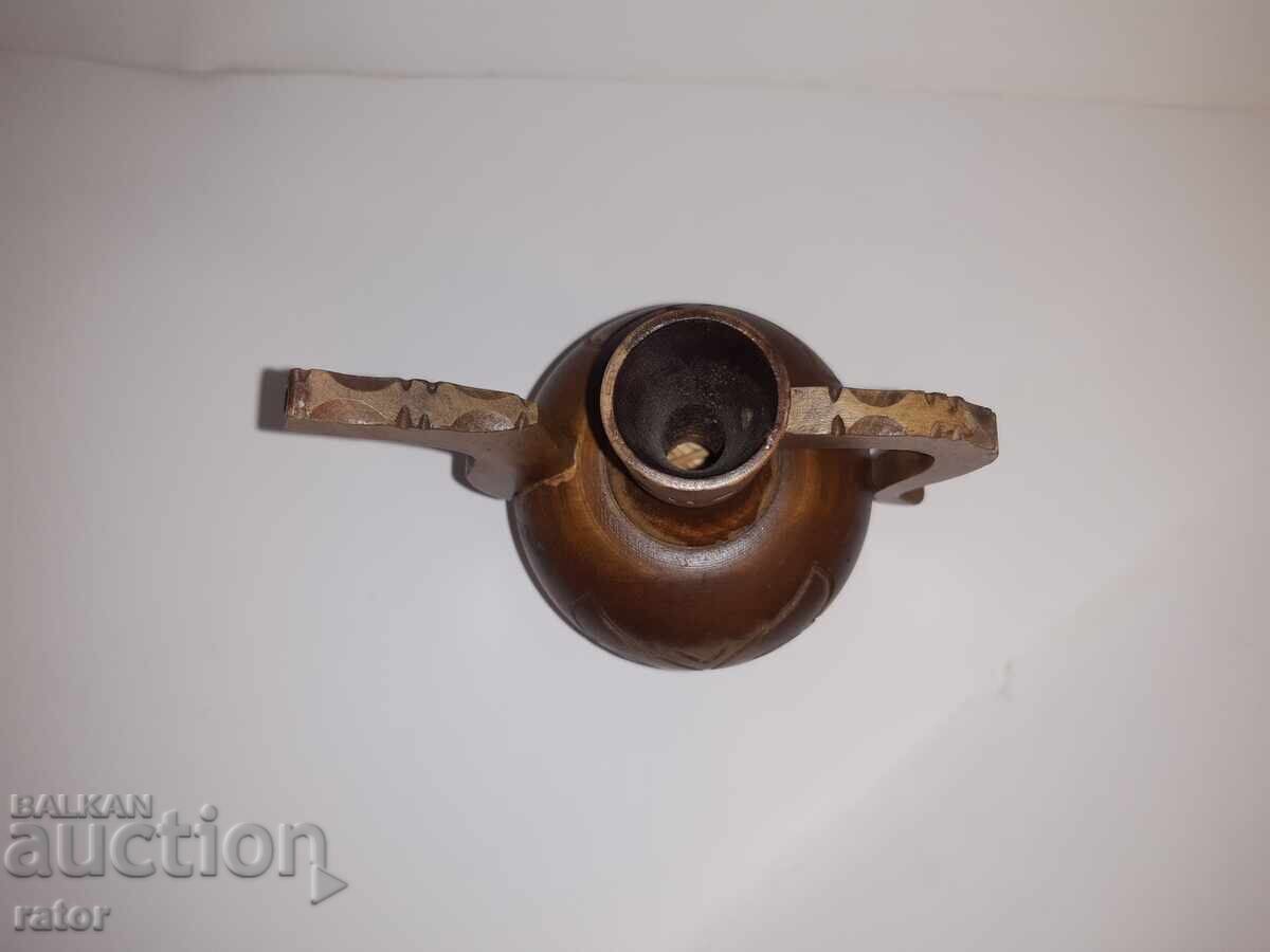 Figură veche din lemn, figurină - ulcior - 5