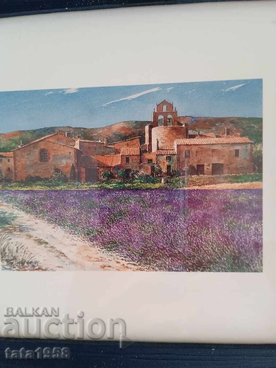 Auction  Painting reproduction size 19 cm x 24 cm, 2 pieces