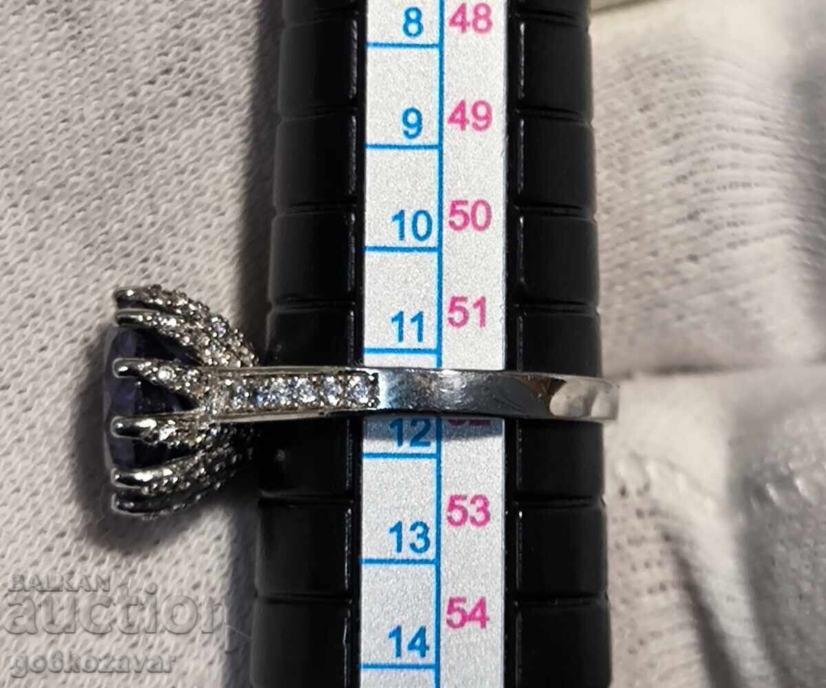 Auction Women's Silver Ring Skydiamond, Topaz Diamonds Gilding Auction Women's Silver Ring Skydiamond, Topaz Diamonds Gilding