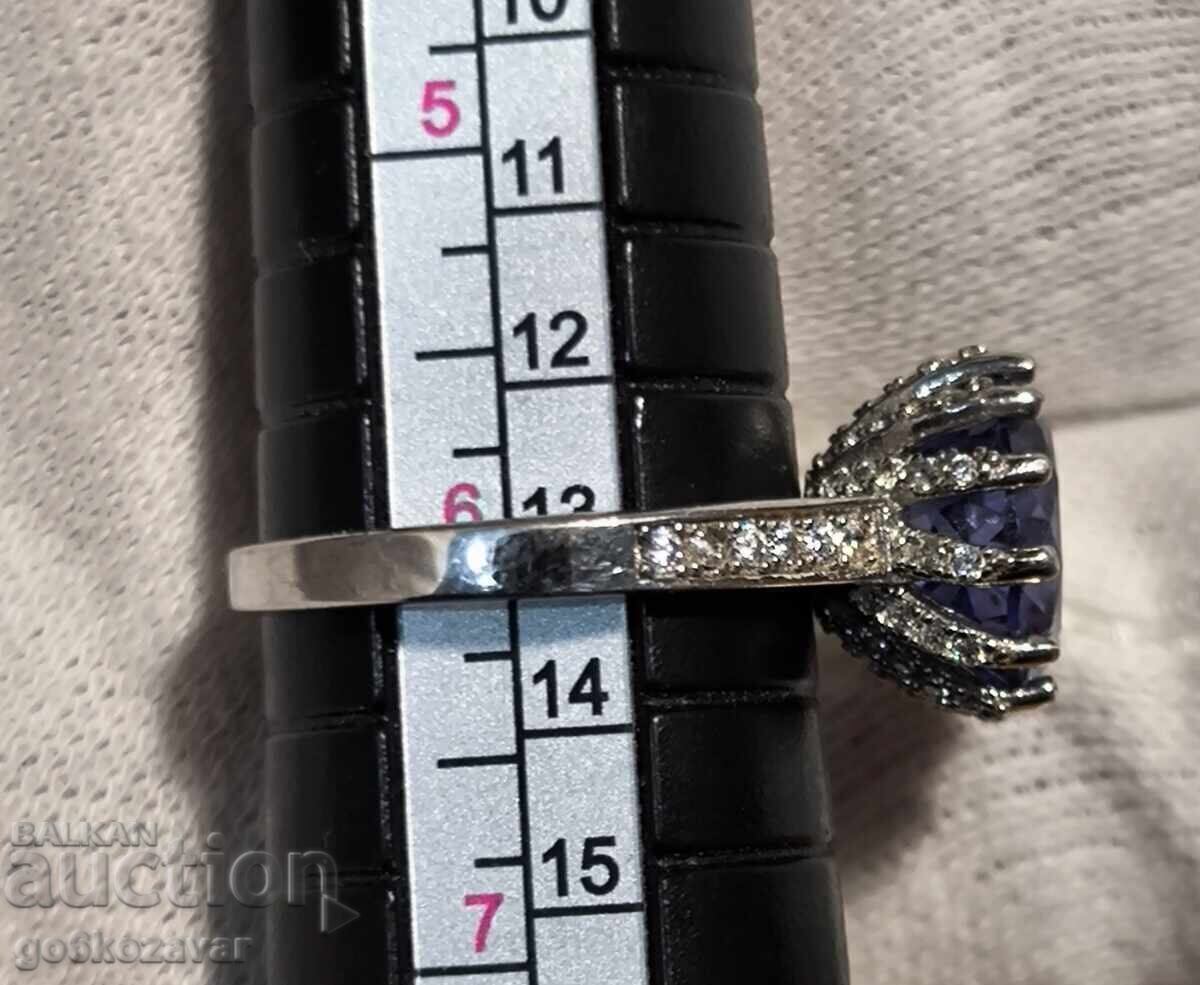 Livrarea Inel de argint pentru femei Skydiamond, Topaz Diamante Placat cu aur Livrarea Inel de argint pentru femei Skydiamond, Topaz Diamante Placat cu aur