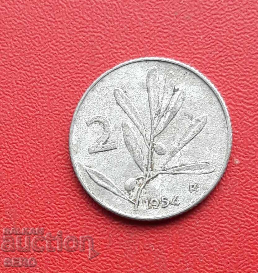 Italia - 2 lire 1954 cu preț 0.41 BGN | € 0.21
