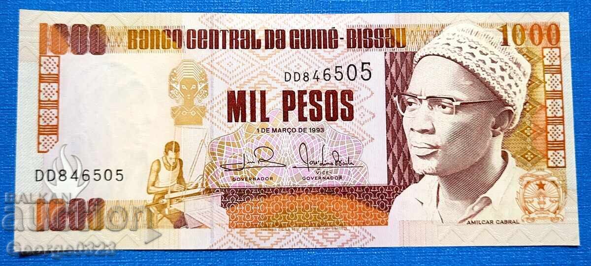 Guinea-Bissau 1993 1000 Pesos UNC New