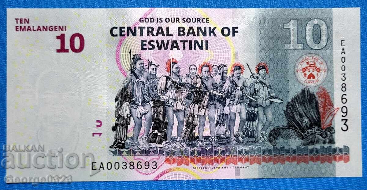 Eswatini Swaziland 2024 10 Emalangeni UNC New with price 5.99 BGN | € 3.06 Eswatini Swaziland 2024 10 Emalangeni UNC New with price 5.99 BGN | € 3.06