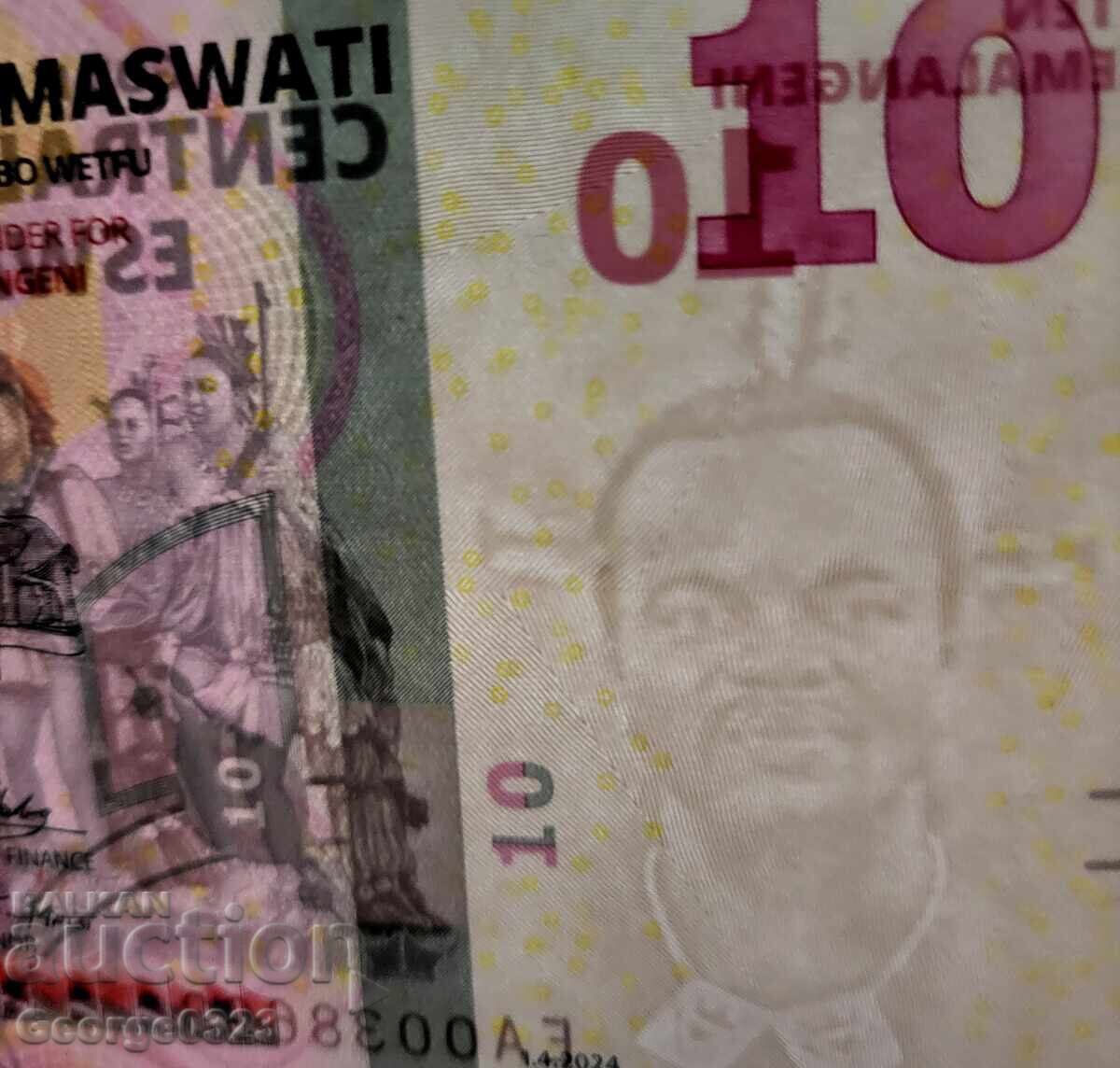 Auction Eswatini Swaziland 2024 10 Emalangeni UNC New Auction Eswatini Swaziland 2024 10 Emalangeni UNC New