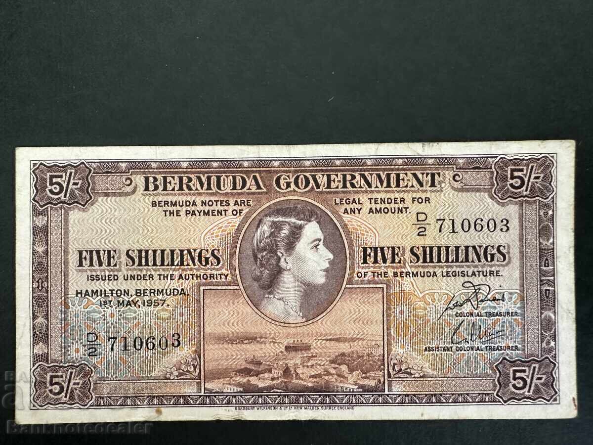 Bermuda 5 Shillings 1952 Pick 18A Ref 0603