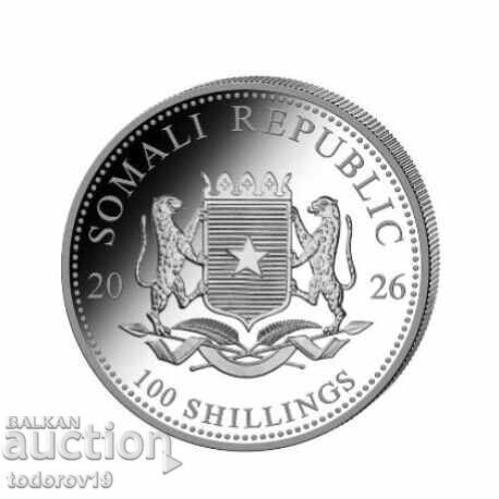 NEW! Silver 1 oz Somali Elephant 2026 with price 139.99 BGN | € 71.58