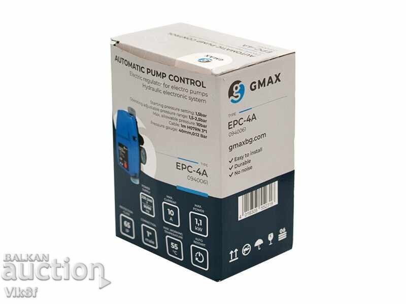 Pressure control Gmax EPC-4A, 10 bar, 1", with built-in pressure gauge, z with price 66.50 BGN | € 34.00