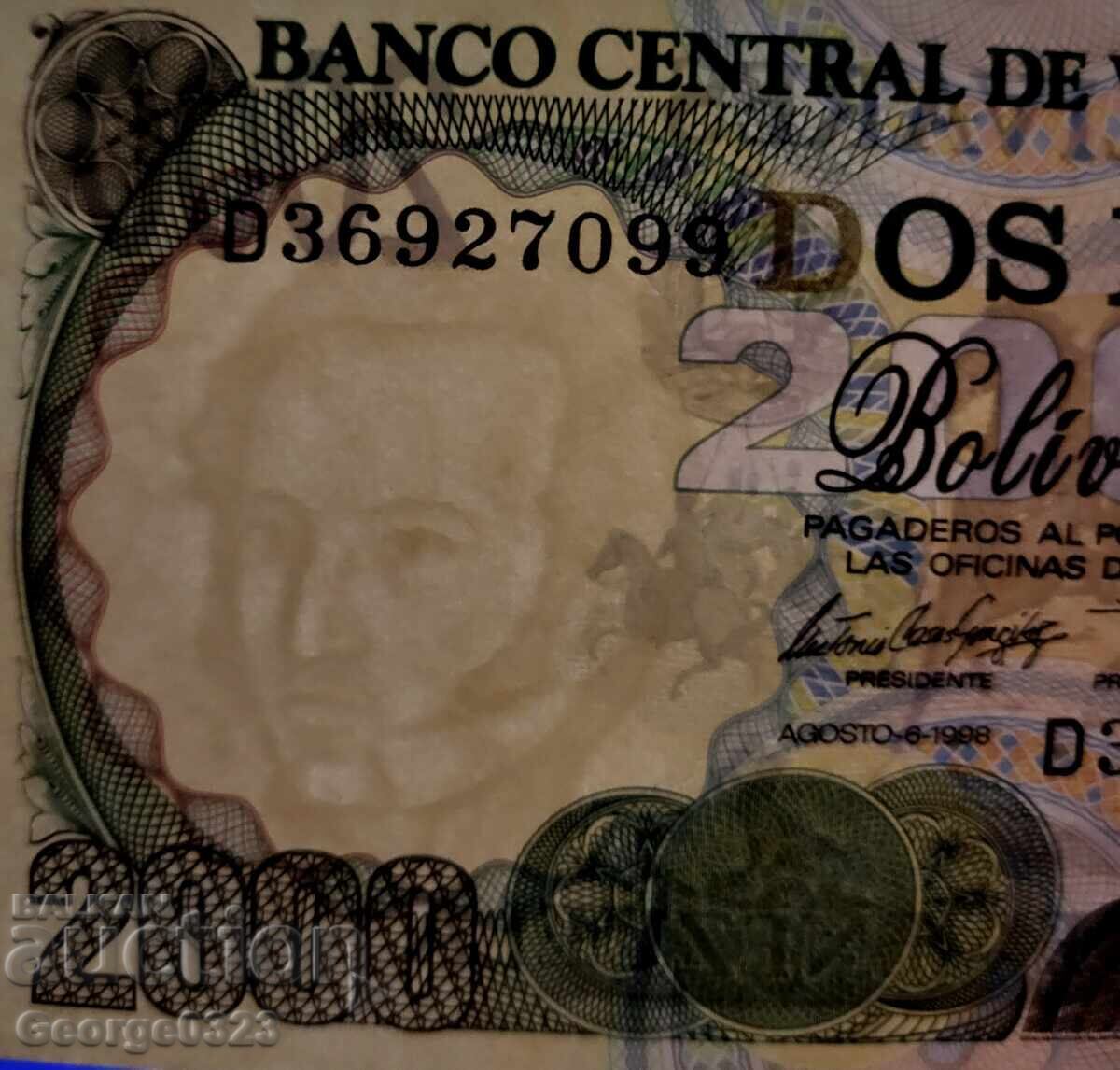 Licitație Venezuela 2 bucăți set 1998 2000 Bolivari Numere consecutive UNC Licitație Venezuela 2 bucăți set 1998 2000 Bolivari Numere consecutive UNC
