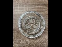 Винтидж стъклен пепелник от пресовано стъкло