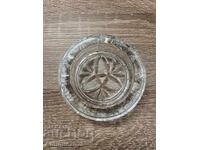 Винтидж стъклен пепелник от пресовано стъкло