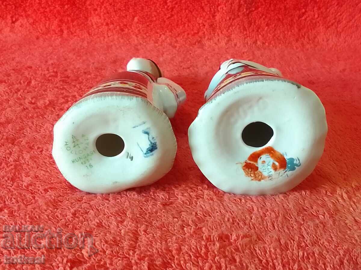 Two old porcelain figures of women, Hungary, marked, rare - 7