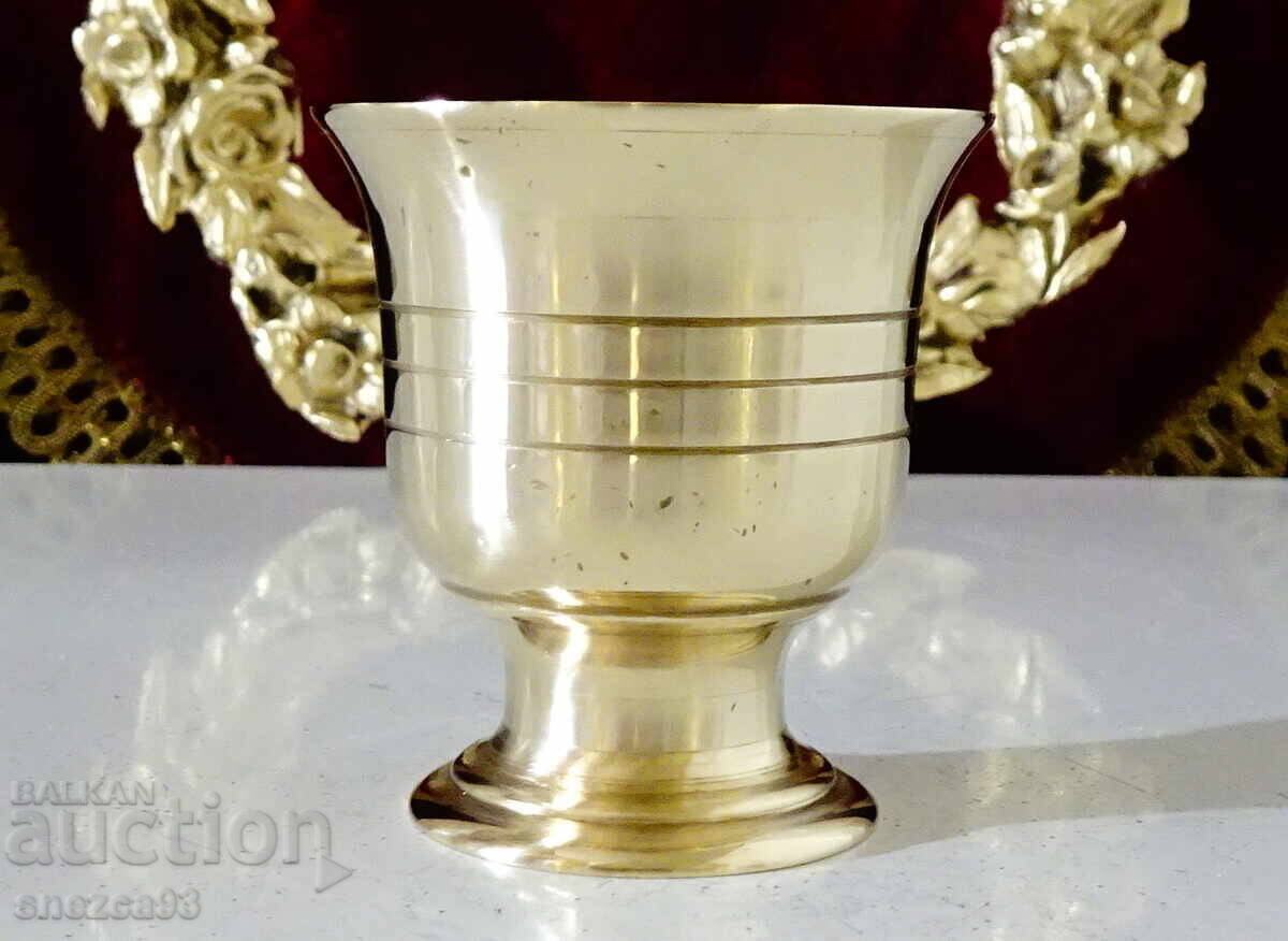 Бронзова чаша за ракия 80 мл.,на столче. - 5 Бронзова чаша за ракия 80 мл.,на столче. - 5