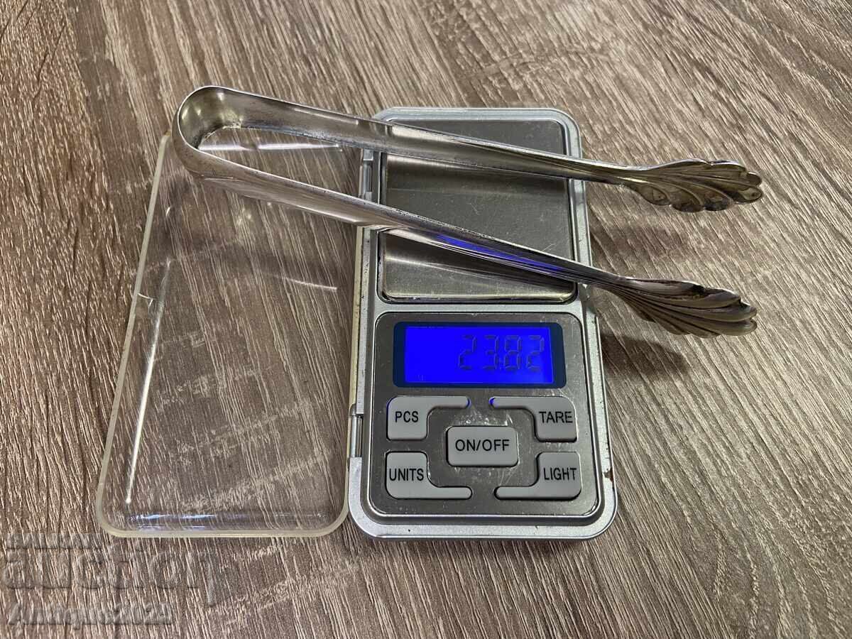 Clești de zahăr vintage argint, marcaj 800 - 5 Clești de zahăr vintage argint, marcaj 800 - 5