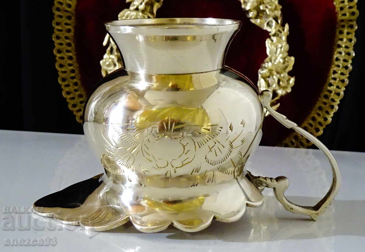 Victorian bronze jug, pitcher, engraved - 7