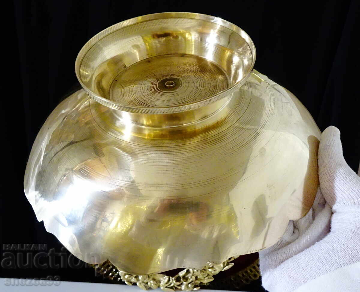 Raised bronze fruit bowl, peacock, cloisonné enamel - 7 Raised bronze fruit bowl, peacock, cloisonné enamel - 7