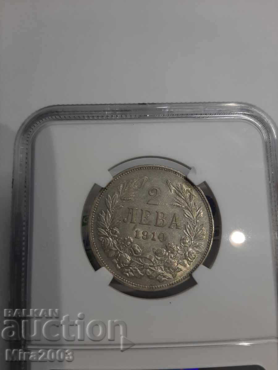 Δημοπρασία 2 leva 1910 AU55 NGC