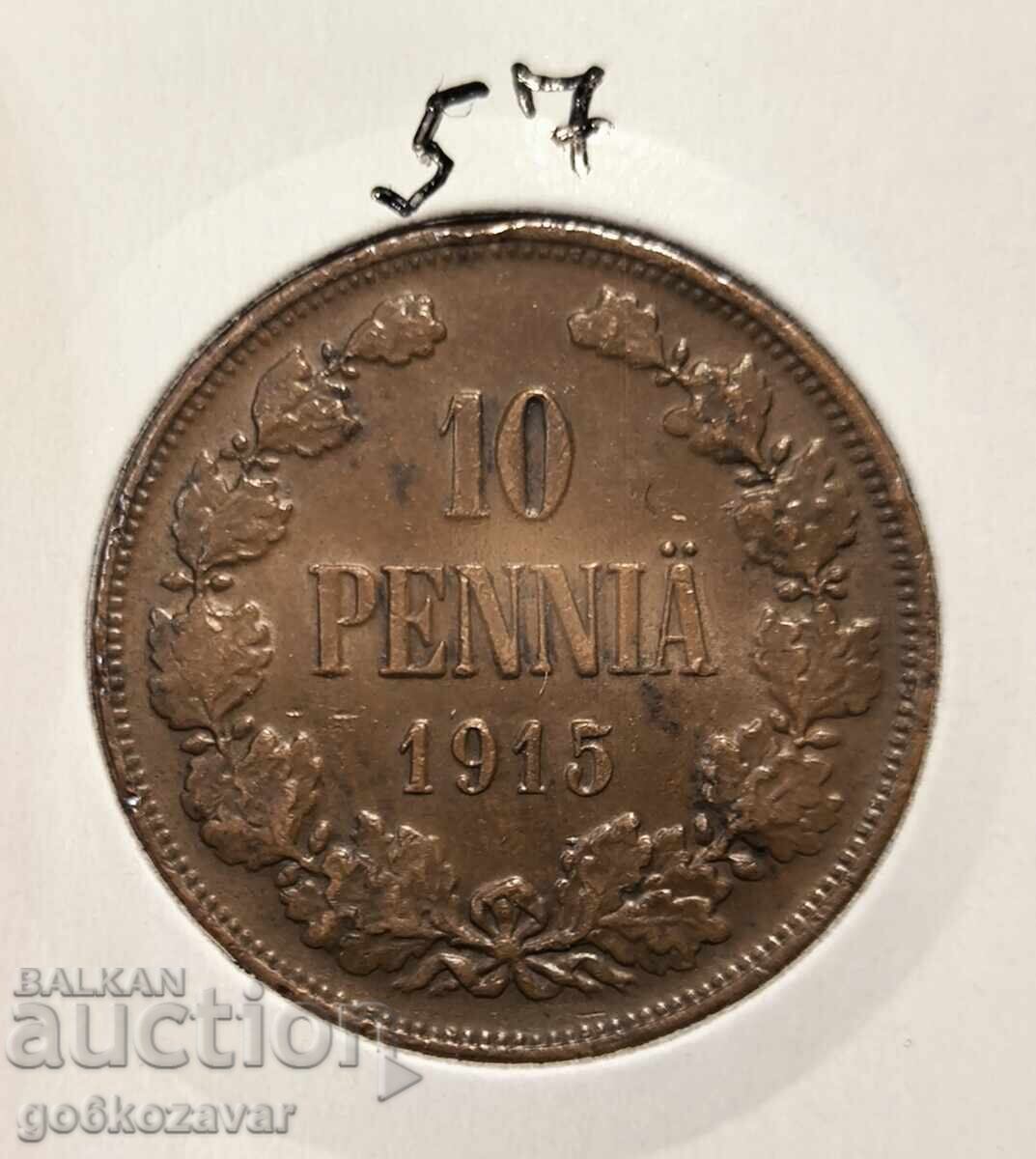 Rusia (pentru Finlanda) 1915 - 10 penni Rusia (pentru Finlanda) 1915 - 10 penni